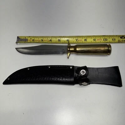 "Cuchillo calibre 50 y funda negra hoja de espiga completa de acero inoxidable de 10""" Foto 1 de 4