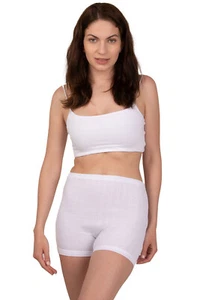 6er Pack Damen Pagenschlüpfer Baumwolle Weiß Slip mit Bein Schlüpfer 40 bis 58 - Bild 1 von 8