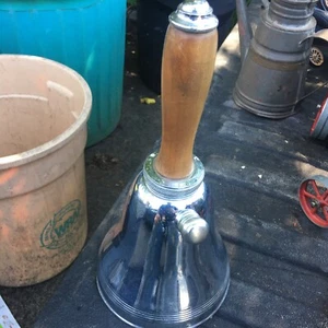 Vintage Ketsyonwear Chrome Flask Bell Shaped Wooden Handle 11” Tall 5.5” Bar - Picture 1 of 4
