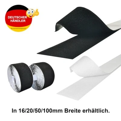 Klettband selbstklebend extra stark Flauschband Hakenband Klett Breit mit Kleber - Bild 1 von 3