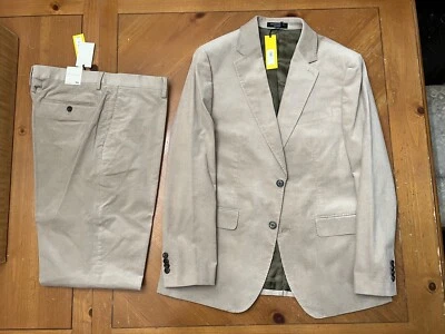 Вельветовый костюм - 42 R куртка, 36 x 34 брюки, Banana Republic, бежевый тонкий крой - Изображение 1 из 4