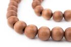 Light Brown Natural Wood Beads 12mm Round Large Hole 16 Inch Strand