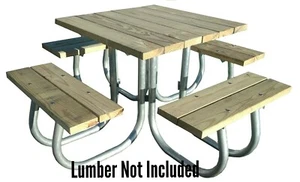 Square Picnic Table Frame All Aluminum, 46 inch Square Table Top~Frame Only - Picture 1 of 7
