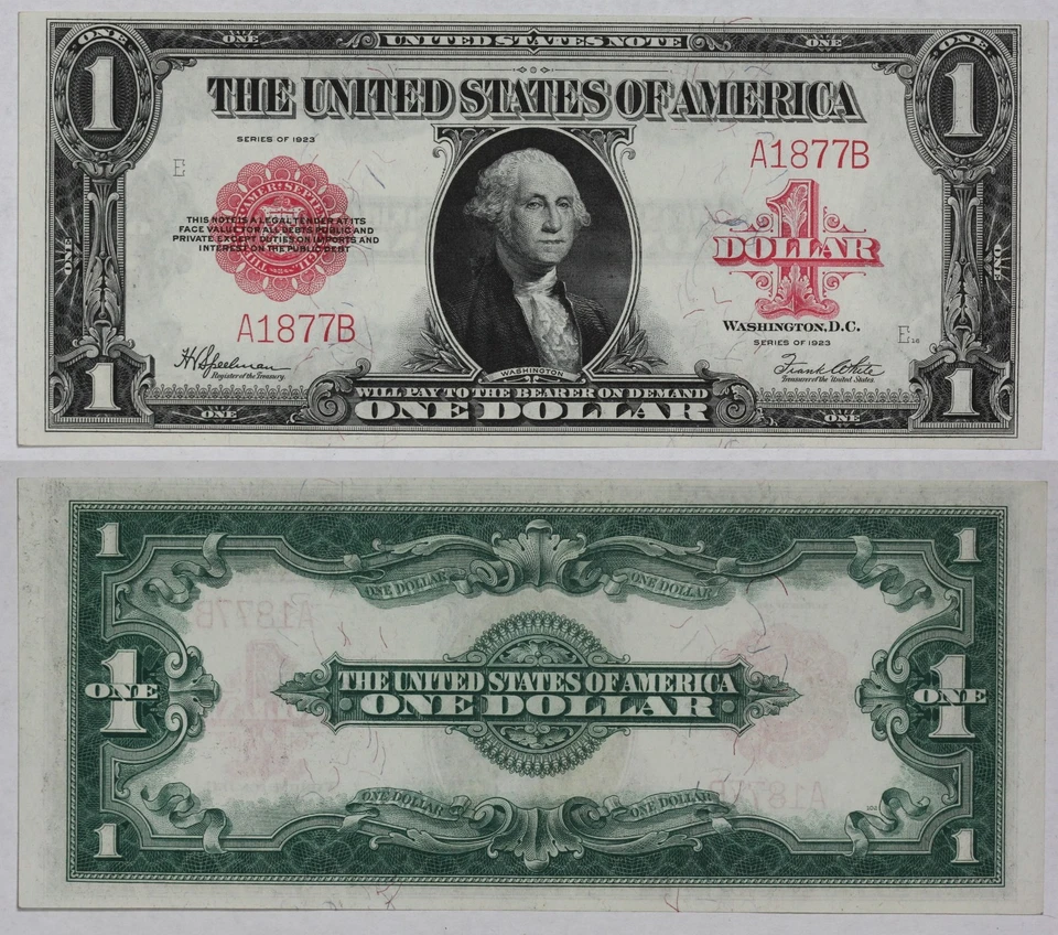 Series of 1923 $1 United States Legal Tender Note Fr-40 Serial Number A1877B - Image 1 of 1