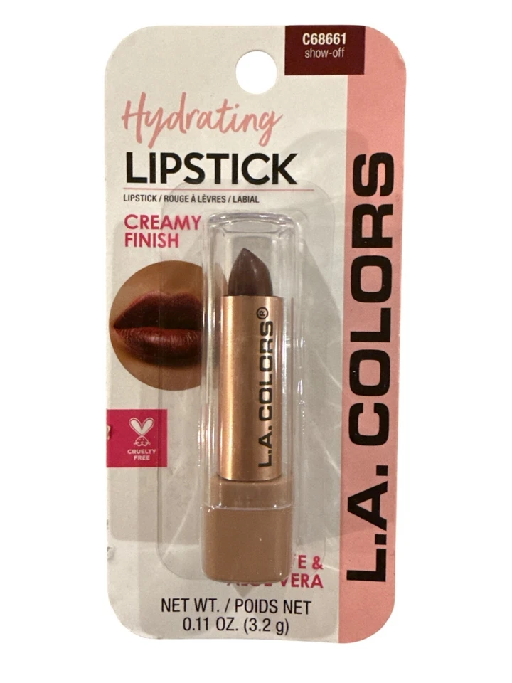 L.A. COLORS Hydrating LIPSTICK C68661 SHOW-OFF Maroon Creamy w/ Aloe Vera - Image 1 of 1