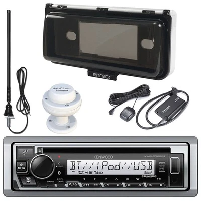 Kenwood Single DIN Marine Receiver, Satellite Vehicle Tuner Kit, Radio Antenna - Image 1 of 4