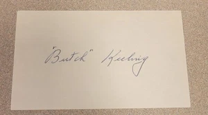 CARTOLINA INDICE FIRMATA BUTCH KEELING 3x5 NHL AUTOGRAFO FOGLIE D'ACERO RANGERS D1984 AUTO - Foto 1 di 1