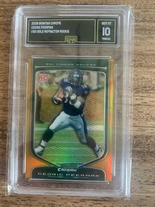 2009 Bowman Chrome Gold Refractor /50 Cedric Peerman Rookie RC GRADED 10 Gem MT - Picture 1 of 2