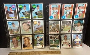 1960’s-1970s Topps Baseball Lot Vintage Cards With Plastic Pages, Great Shape! - Picture 1 of 8