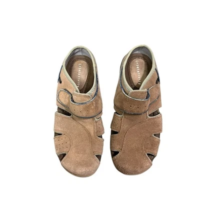 Sandalias sin cordones Relativity para mujer de cuero gamuza talla 8 marrón neutro cómodo  Foto 1 de 4