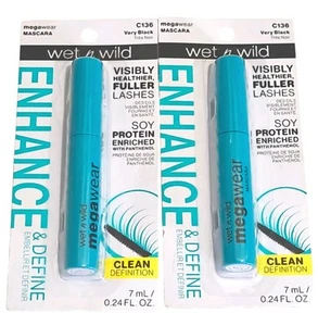 2Pcs Wet n Wild Megawear Enhance & Define Full Healthy Lashes Mascara Very Black - Picture 1 of 2