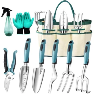 Garden Tool Set 9 PCS, Heavy Duty Gardening Hand Tools, Durable Garden Tool B... - Picture 1 of 7