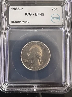 1983 P Quarter Broad Strike Error EF45 - Image 1 of 3