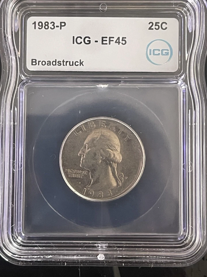 1983 P Quarter Broad Strike Error EF45 - Image 1 of 3