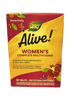 Nature's Way Alive! Multivitamínico Completo Mujer 50 Comprimidos Huertos Fruta Foto 1 de 4