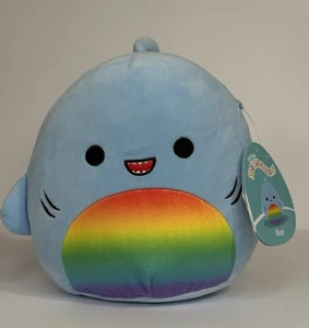 Squishmallows 8" Rey the Shark with Rainbow Belly New - Picture 1 of 10