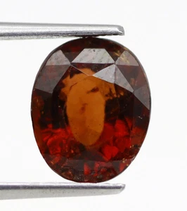 3.09 Ct Natural Brown Hessonite Garnet Gemstone Loose 9x7 mm Size Oval Cut - Picture 1 of 10