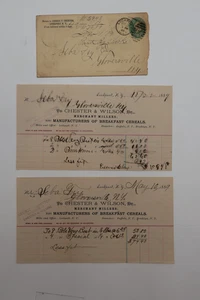 1889 HANDWRITTEN STAMPED RECIEPT BILL OF SALE PAYMENT RECORDS LOT OF 3 - Picture 1 of 5