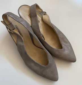 Paul Green Brittany Slingback Pump Champagne Leather Sandals Size 5.5 UK/8 US - Picture 1 of 7