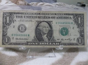 US $1.00 2006 Note Binary Serial # B 55665666 M ..... - Picture 1 of 2