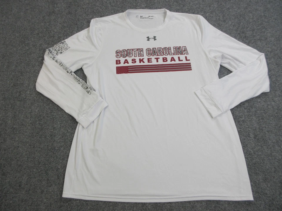 South Carolina Gamecocks Shirt Mens Medium White NCAA Basketball Long Sleeve - Image 1 of 4