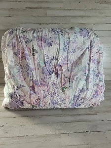 Pottery Barn LoveShackFancy Garden Damask Smocked Quilt Lavender Full/Queen - Picture 1 of 2