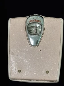 VTG Detecto Bathroom Scale Bubble Glass Adjustable Pink Glitter MCM - TESTED - Picture 1 of 11