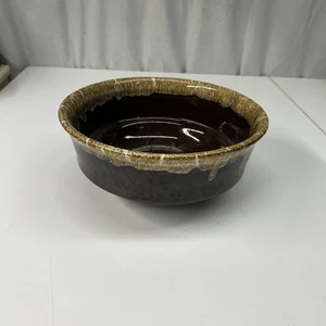 Brown Drip Glaze Pottery Bowl 9” Robinson Ransbottom Roseville, Ohio - Picture 1 of 8