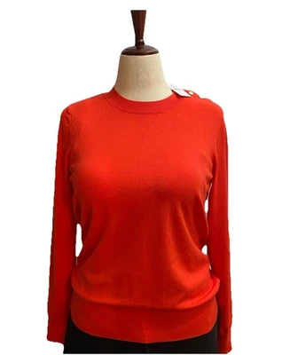 Nuevo con etiquetas Suéter Loft Para Mujer Talla Grande Naranja Cuello Redondo Suave Tejido Pullover Foto 1 de 4