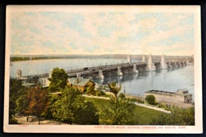 West Boston Bridge Cambridge a Boston Massachusetts MA postal PC alrededor de la década de 1910 - Imagen 1 de 1
