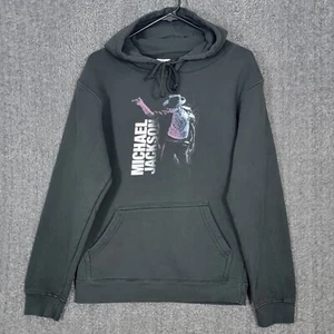 Michael Jackson Hoodie Mens Medium Black Sweatshirt Pullover King Of Pop - Picture 1 of 12