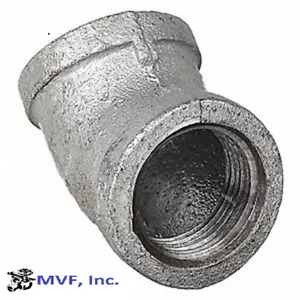 2-1/2" 150 Female NPT 45° Elbow Galvanized Malleable Iron Pipe Fitting MI021041G - Picture 1 of 4
