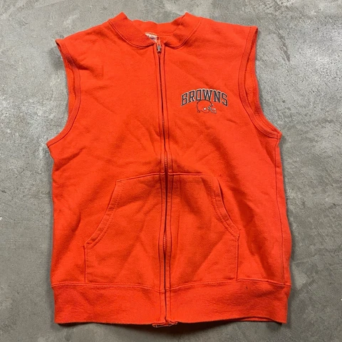 80s VTG CHAMPION CLEVELAND BROWNS Sweatshirt Full Zip Vest M Dawg Pound USA Made Cover