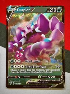 PAQUETE DE Pokémon fresco Drapion V 106/185 Vivid Voltage Ultra Raro - Imagen 1 de 2