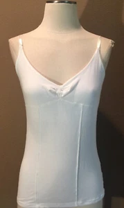 No Boundaries L White Cotton Spandex Cami Top Twist Front Adjustable Straps - Picture 1 of 6