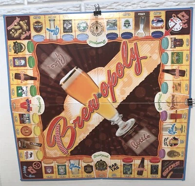 Repuesto de tablero de juego Brew•Opoly 19x19 cuádruple pliegue sin usar parte posterior azul Foto 1 de 4