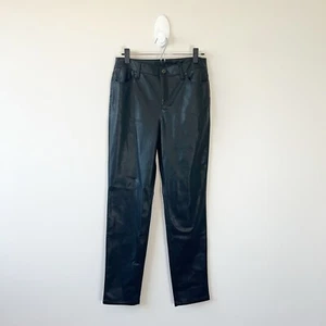 Pantalón ajustado de cuero sintético Chico’s diseño de 5 bolsillos negro suave mantecoso para mujer talla 4 - Imagen 1 de 9