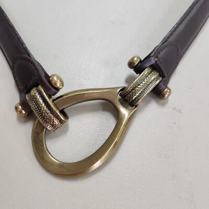 Van Heusen Womens Adjustable Leather Belt Size S Brown Western Modern  - Picture 1 of 10