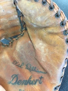 BROOKLYN DODGERS DICK WILLIAMS SIGNATURE MODEL GLOVE DENKERT FIRST BASEMAN B51 - Picture 1 of 3
