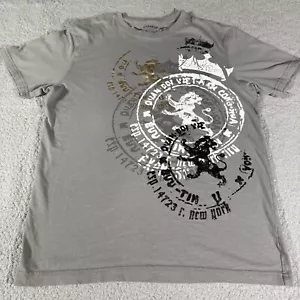 Express Short Sleeve T-Shirt Gray Men's Small Tee Graphic Print Cotton Skeleton - Picture 1 of 6