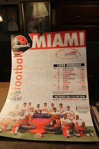 Vintage 1999 Miami Redhawks Football Schedule Poster NCAA 18x24 - Picture 1 of 6