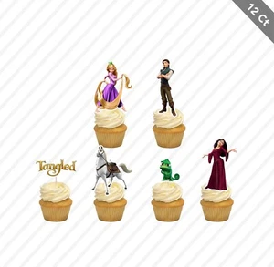 12 Rapunzel Tangled Cupcake Topper Favor Party Birthday Kid Decor  - Picture 1 of 1