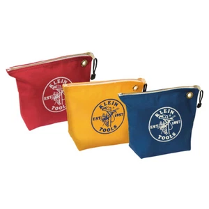 Klein Tools 5539CPAK 3 Pack of Assorted Canvas Zipper Bags  - Picture 1 of 3