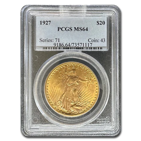 1927 $20 Saint-Gaudens Gold Double Eagle MS-64 PCGS - SKU#11529 Cover
