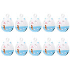  10 Pcs Blue and White Cat Bell Pattern Bells Animal Keychains Mini Ring The