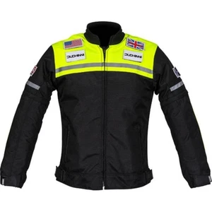 Duchinni Kids Grid Textile Motorcycle Jacket with CE AA - Black / Fluo Yellow - Picture 1 of 3