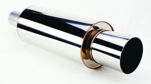 HKS Universal Stainless Steel Hi-Power Muffler 75mm Inlet / 120mm Tip - Picture 1 of 2