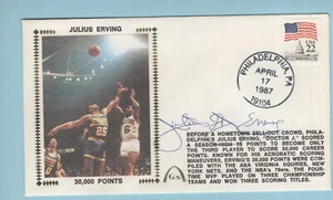 17.04.1987 GATEWAY Gütesiegel Briefumschlag AUTOGRAMM JULIUS "DR. J" 30.000 PUNKTE SERVIEREN - Bild 1 von 2