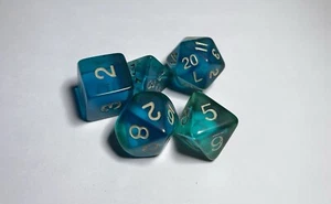 RARE Vintage Chessex Blue Gem RPG D&D Dice Set Table Top Fantasy Roleplay - Picture 1 of 6