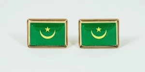 Mauritania Flag Cufflinks--Mauritanian West African Africa French Nouakchott - Picture 1 of 2